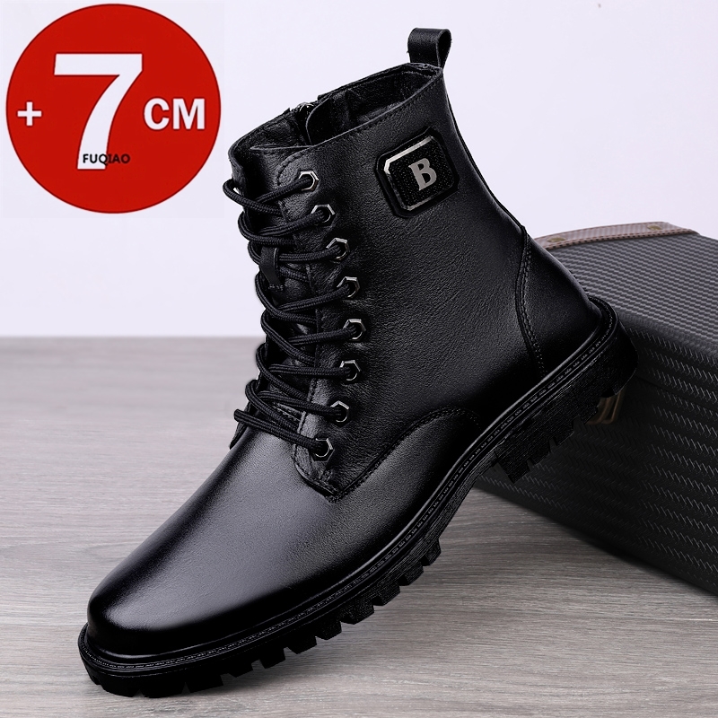 Men Shoes Type - Botas con elevador de cuero genuino