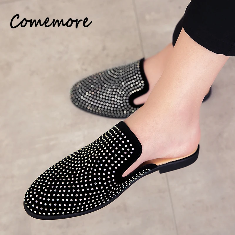 Men Shoes Louboutin - Zapatos de cuero con diamantes de