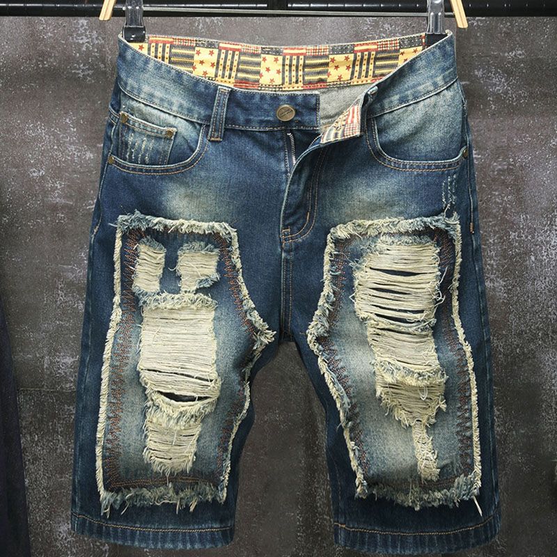 Men'S Shoes With Jeans - Pantalones cortos vaqueros de cinco pulgadas