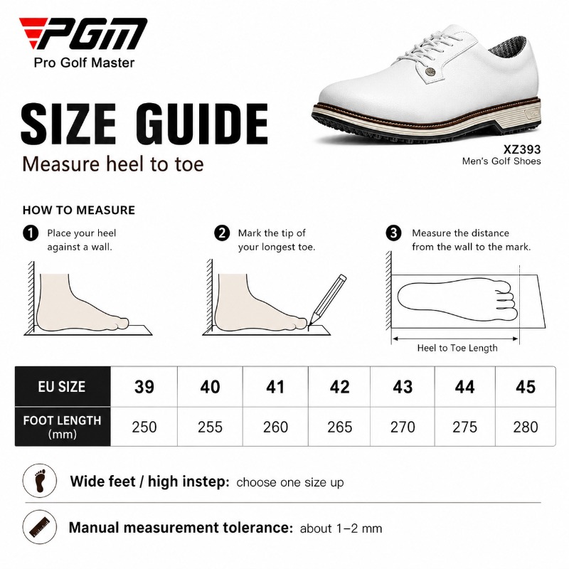 PGM Zapatos de golf impermeabl - Men Shoes Eu To Us Size reseña y precio